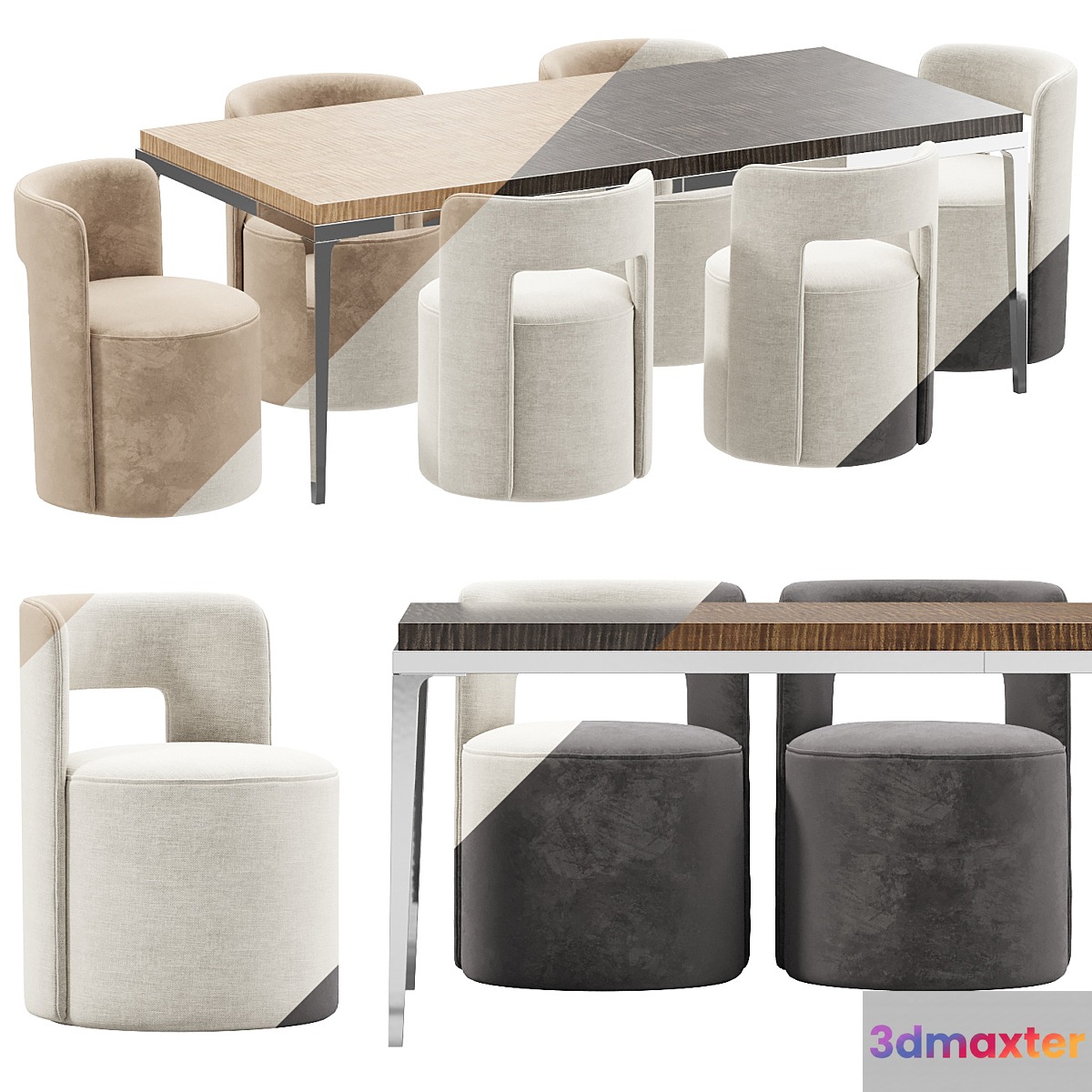 RH DINING SET 5 3D Max