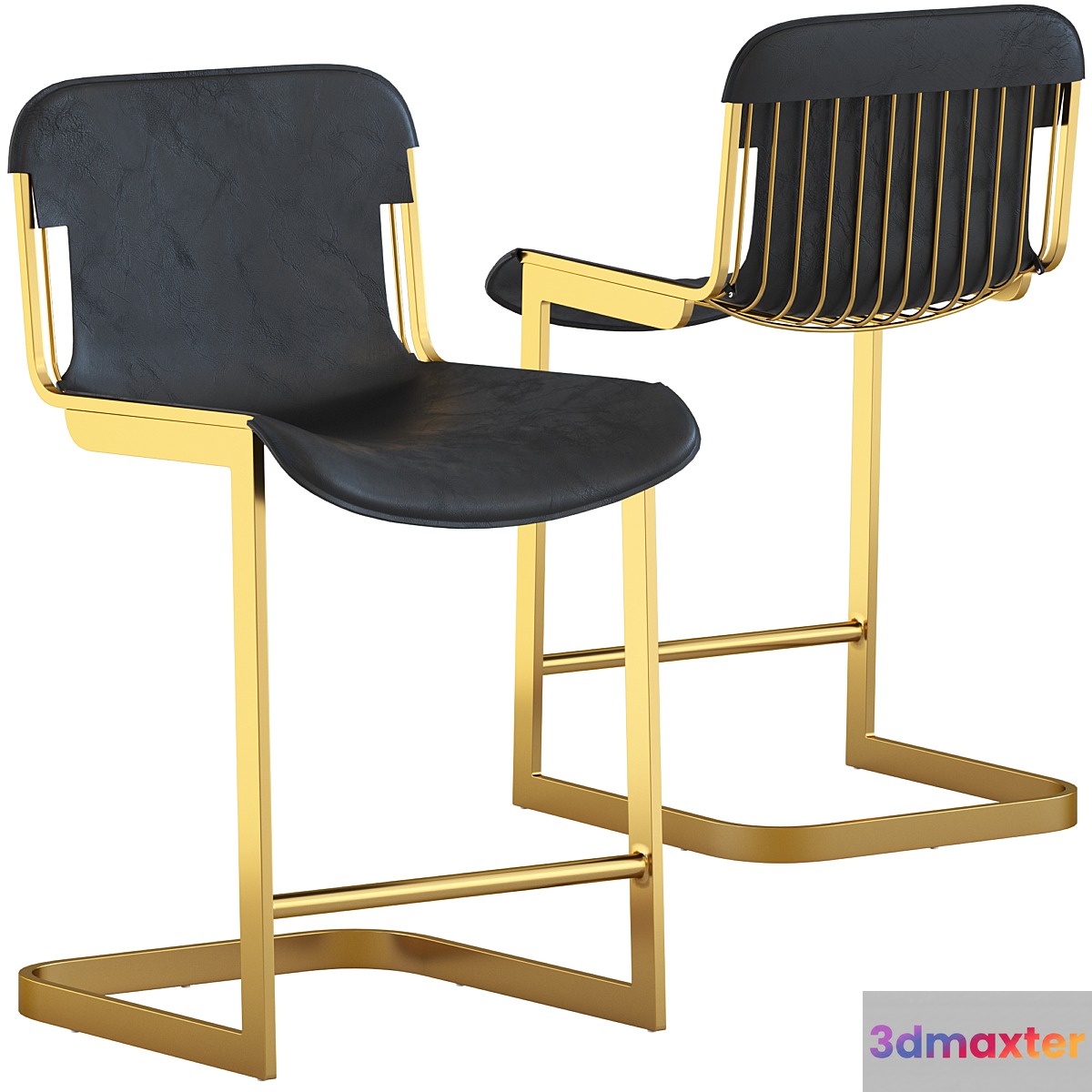 CB2 Rake Counter Stool 3D Max