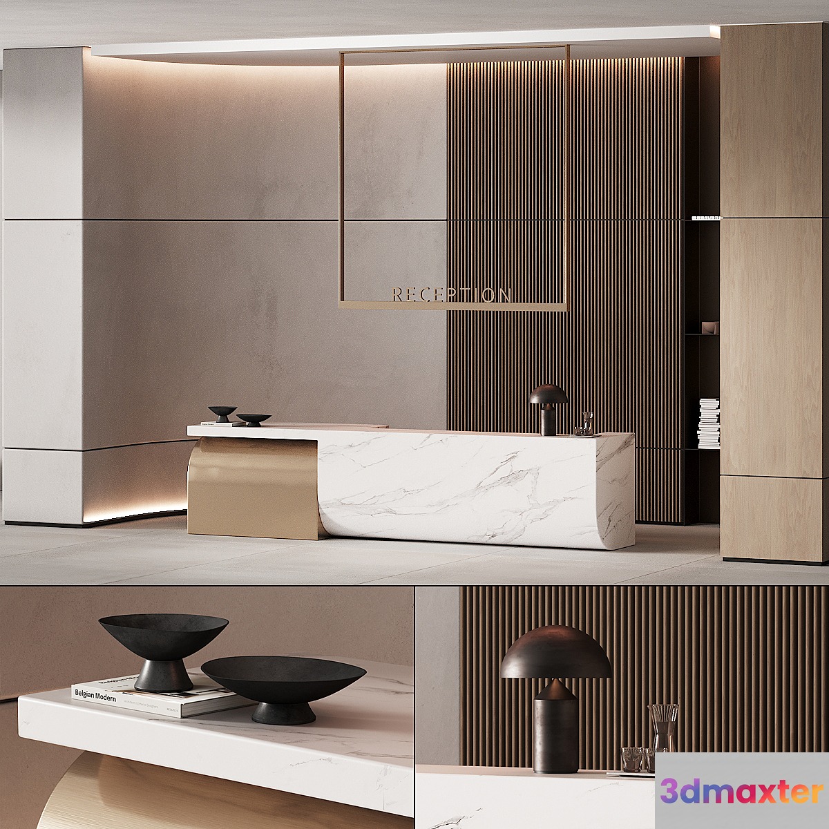 251 office furniture 10 reception desk 05 3D Max