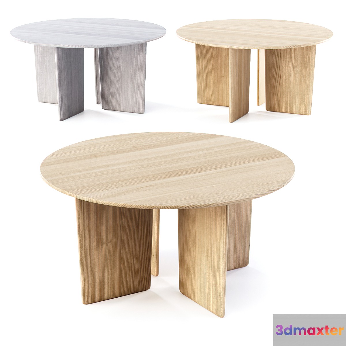 HBF Torre Round Conference Table with 4 Legs _ Round wooden table 3D Max