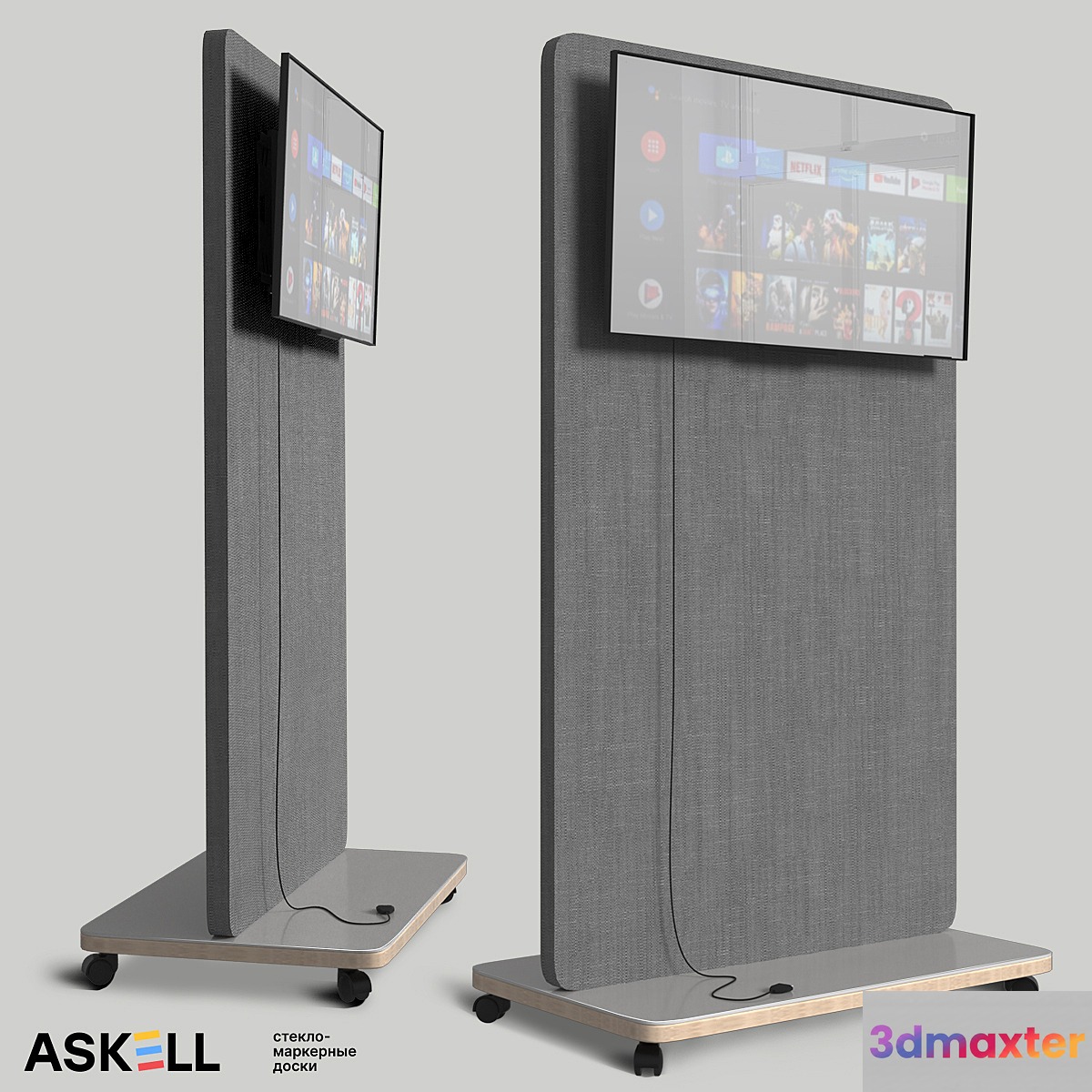 Mobile whiteboard with acoustic panel function 