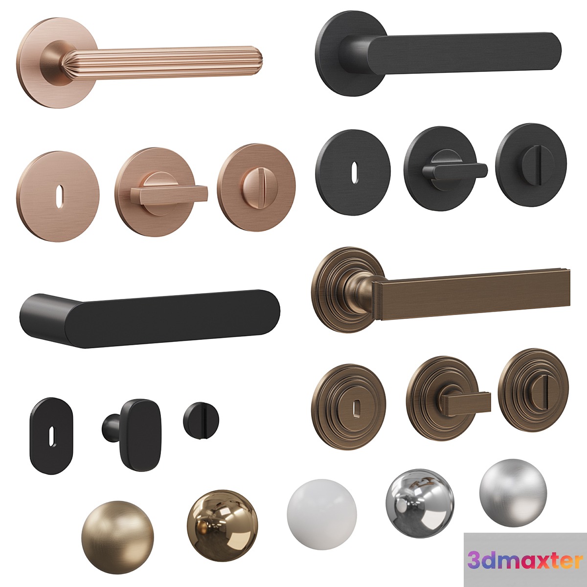 Door handles DND _Zeppelin Luce Pure Lucrezia_ 3D Max
