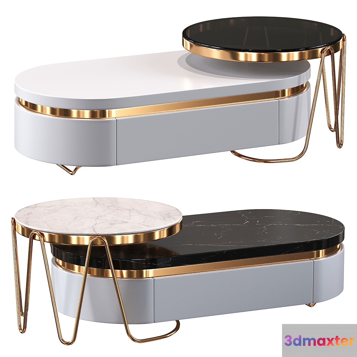 Luxurious Scandinavian coffee table 3D Max
