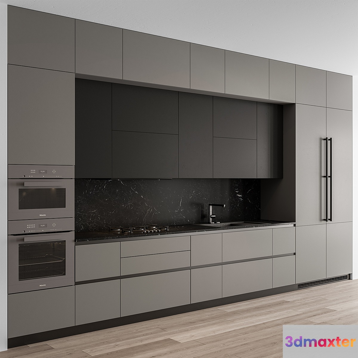 Kitchen Modern - Gray and Black 112 3D Max
