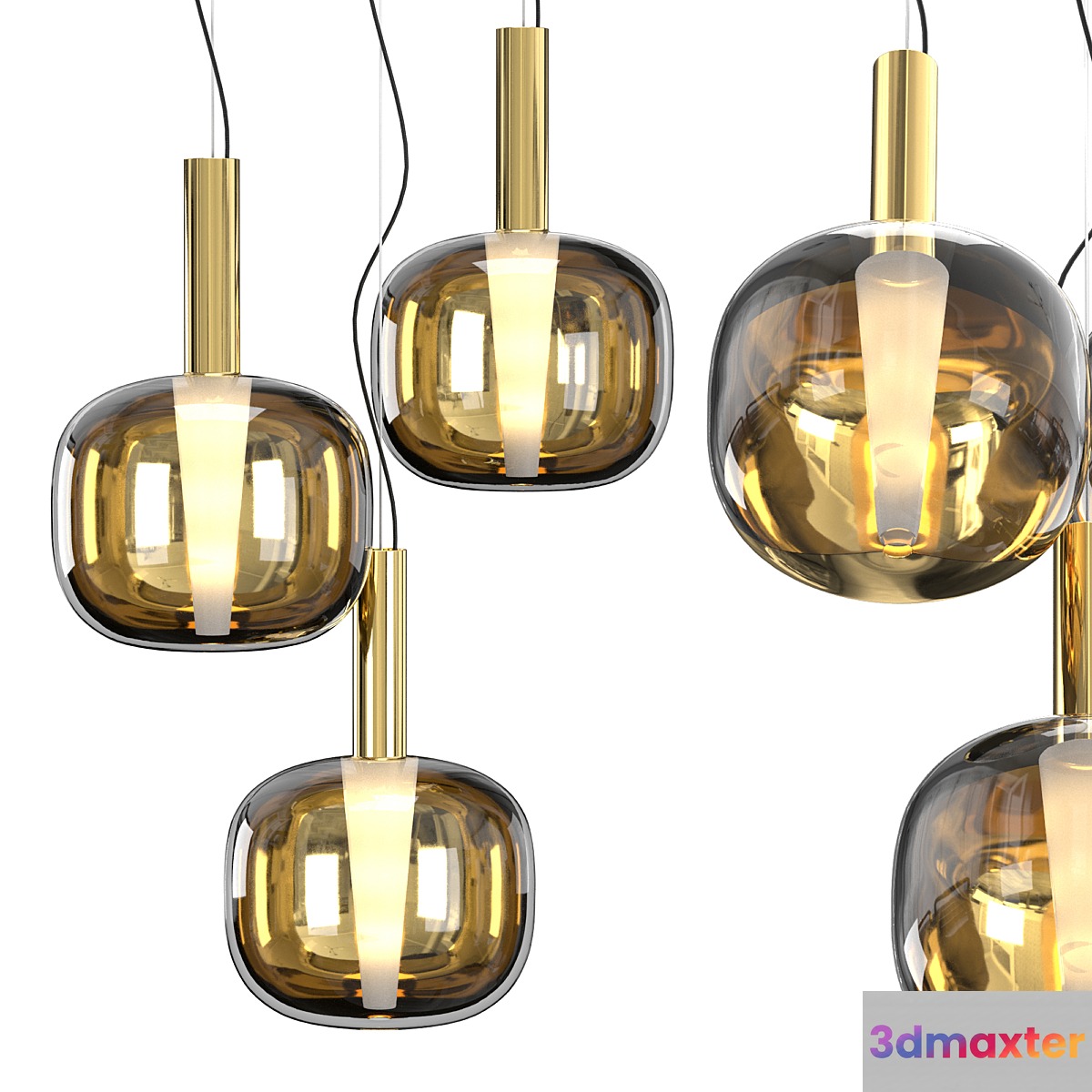 Dusk Dawn Suspension 3 Lamps 3D Max