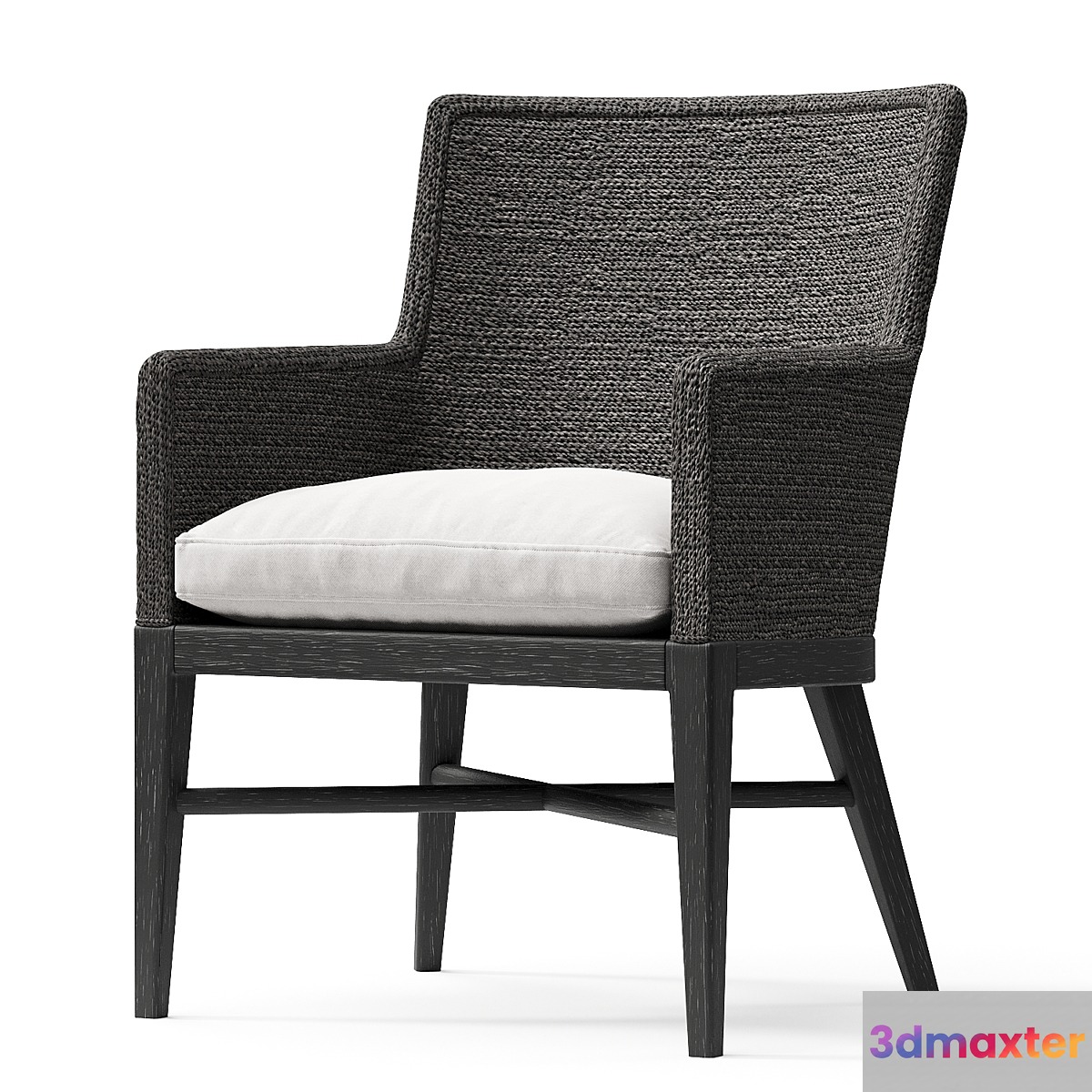 Marisol Seagrass Track Dining Armchair Black 3D Max