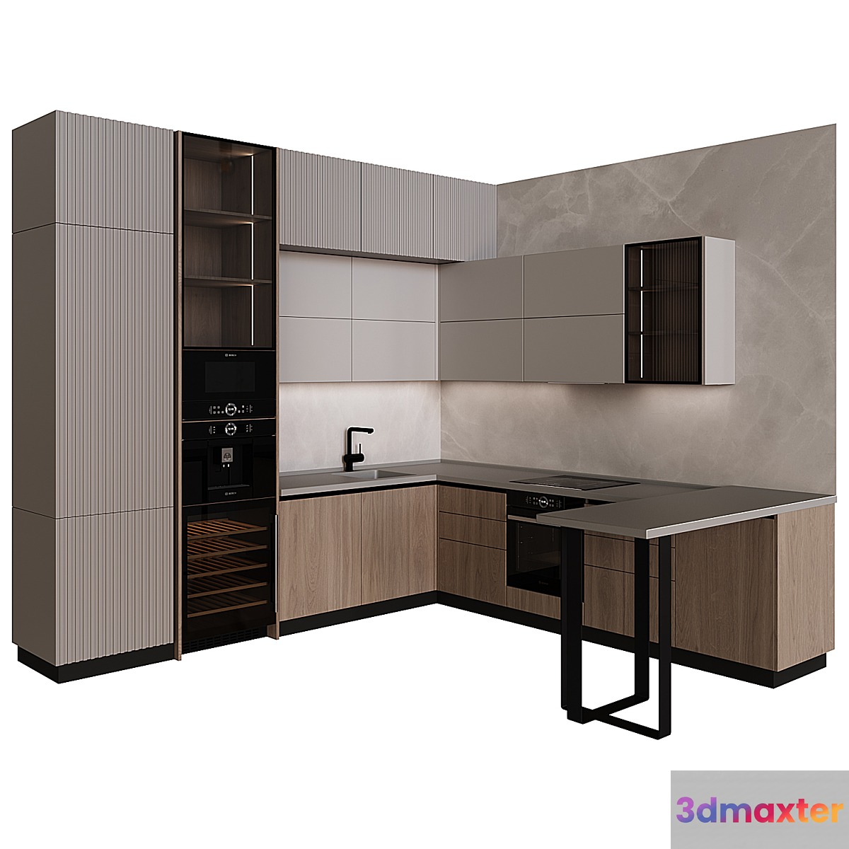 Kitchen in modern style 32 3D Max