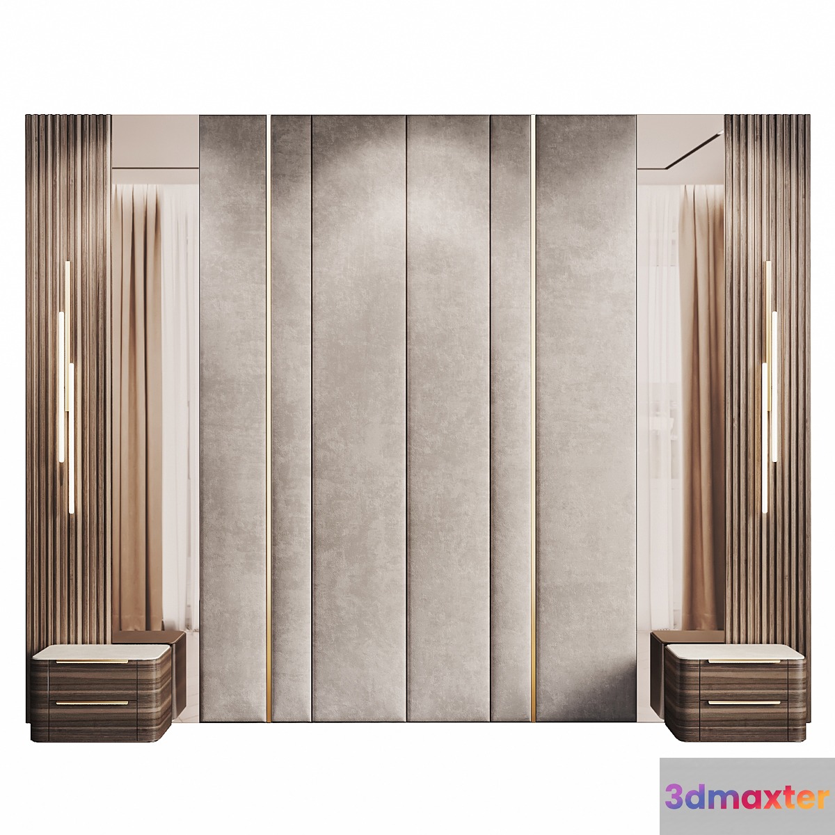 Decorative wall panel and headboard 5 3D Max