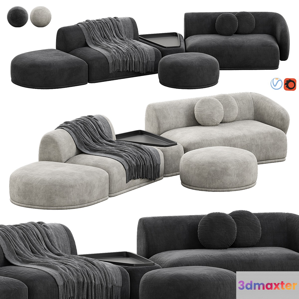 Rene Sofa by Meridiani Set 5 3D Max