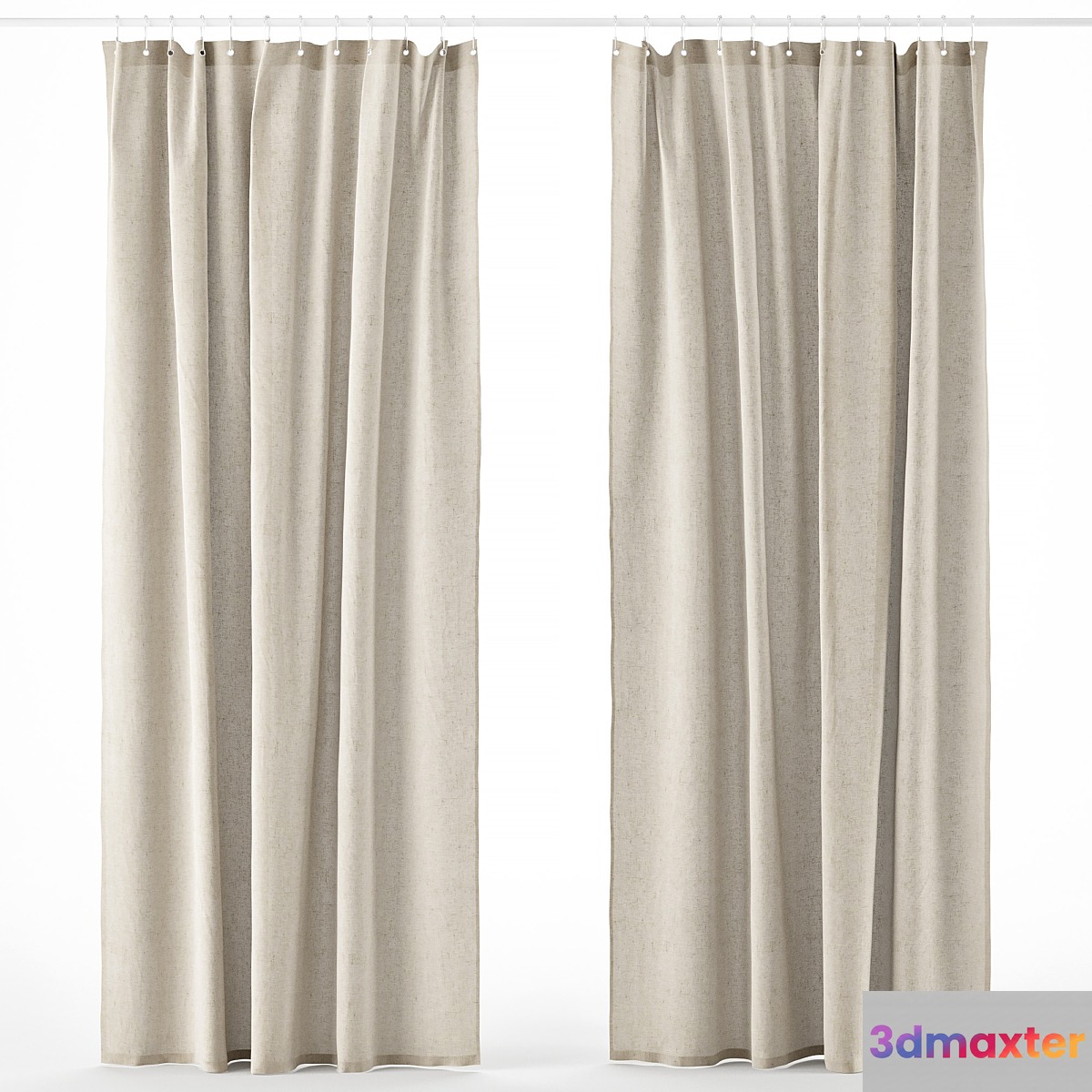 Bathroom curtain set 01 3D Max