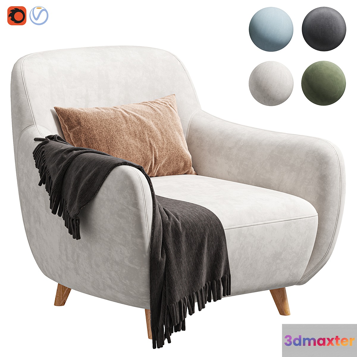 Armchair Ansil Happy Light 3D Max