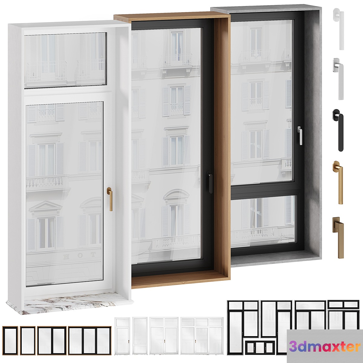 Windows interior_exterior 3D Max