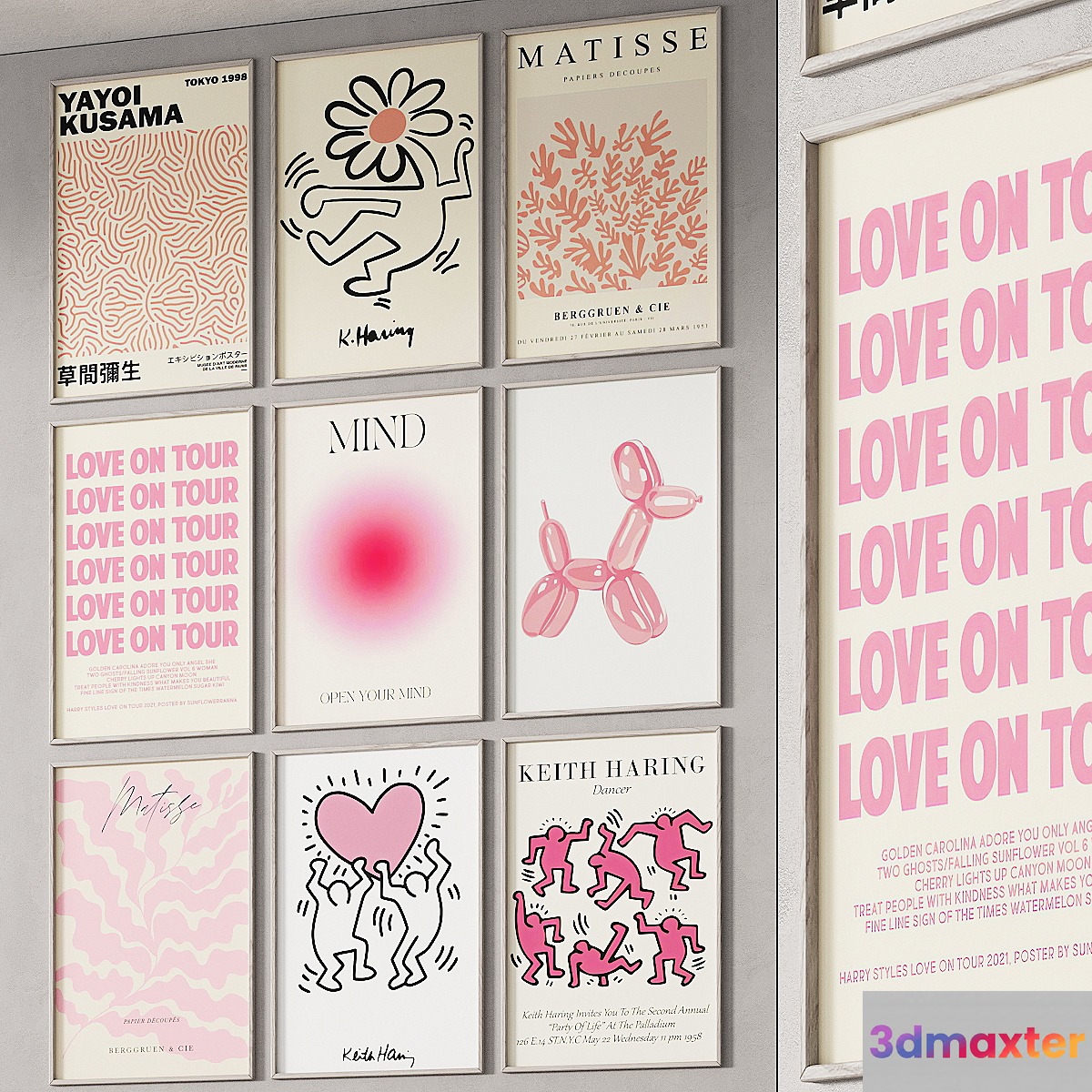 256 frame models 01 pink vibe posters 01 3D Max