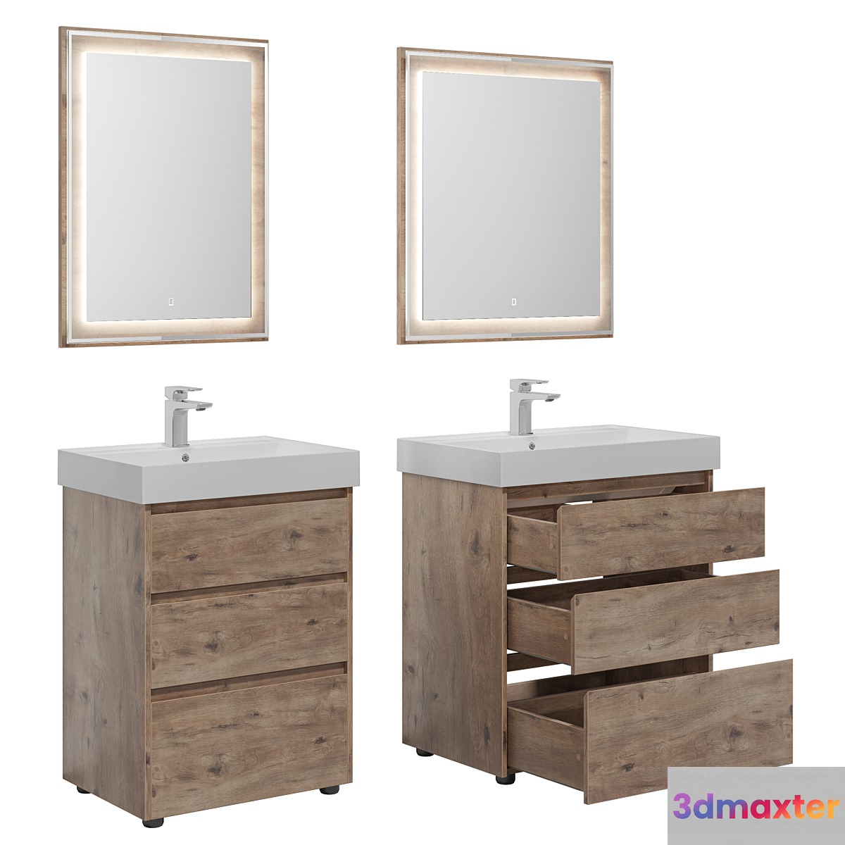 Nova Lite 60_75_85 3 drawers (rustic oak)