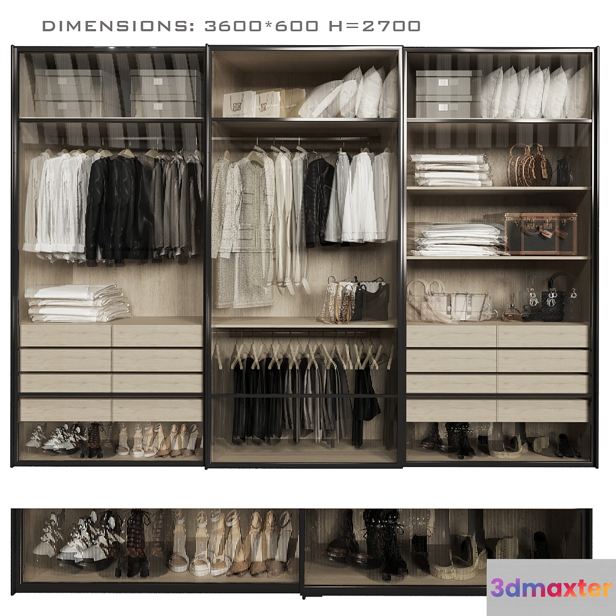 Wardrobe with glass doors 2