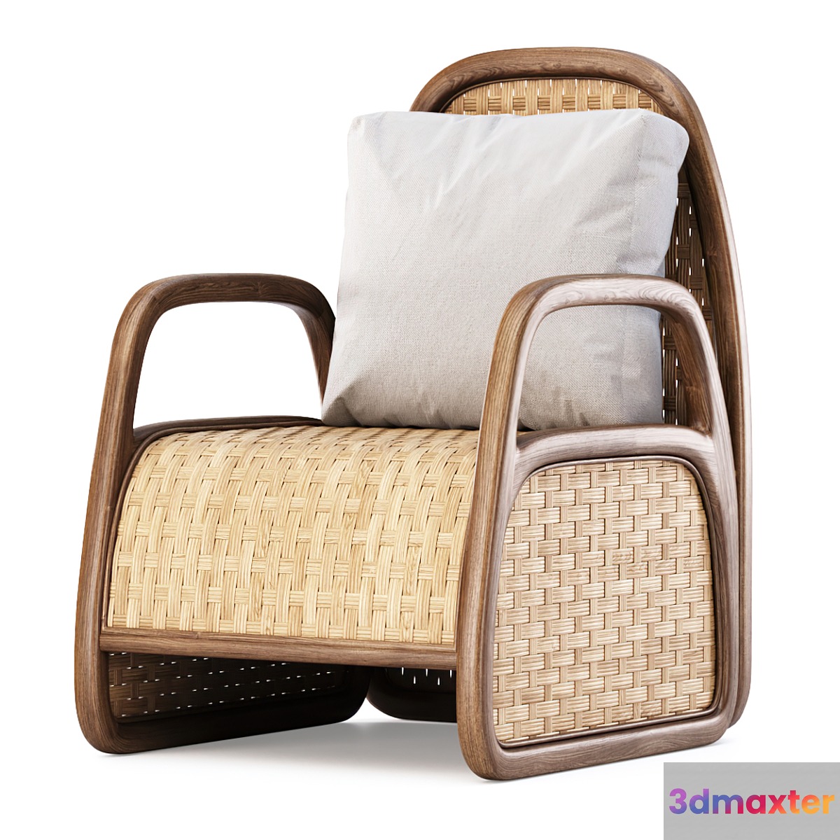 Eliza Rattan Armchair _ Garden rattan chair 3D Max