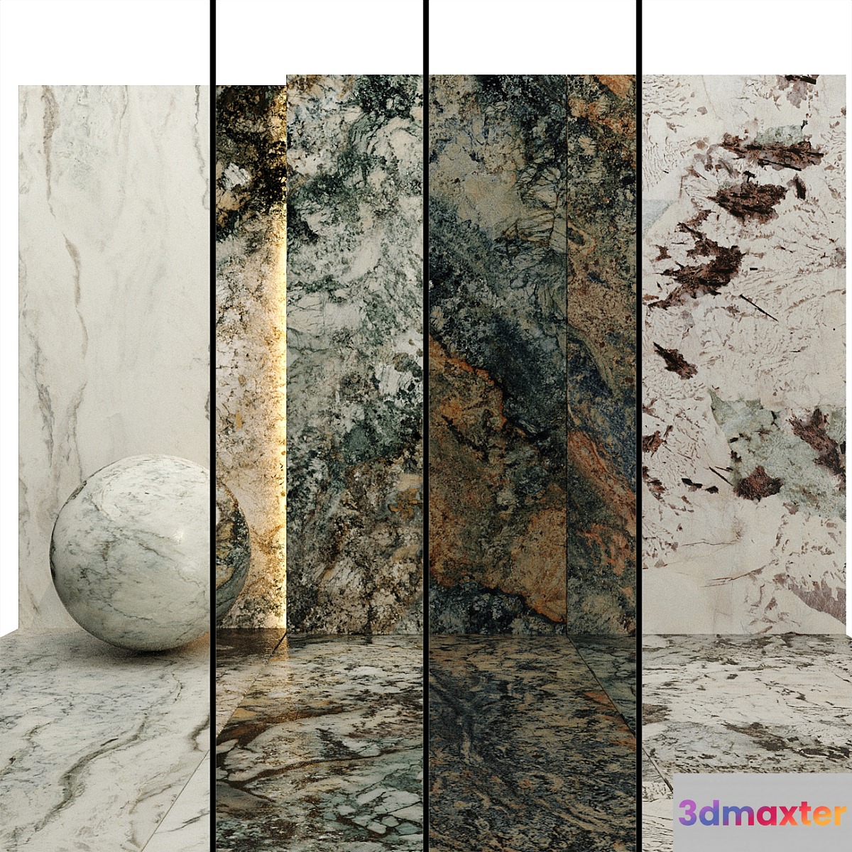 AY Slab Marble Set 014 3D Max