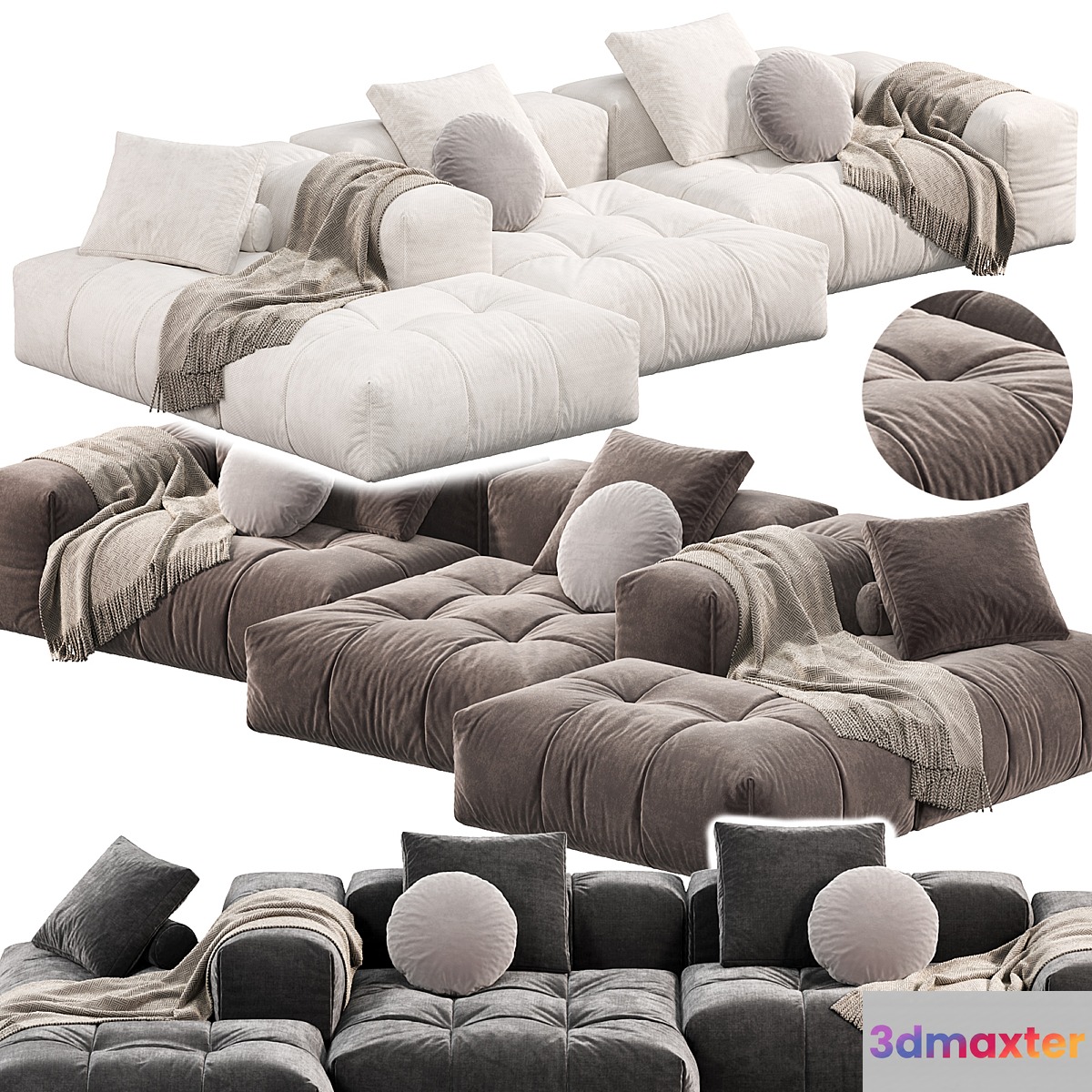 PIXEL Sofa by Saba Italia 2 sofas 3D Max