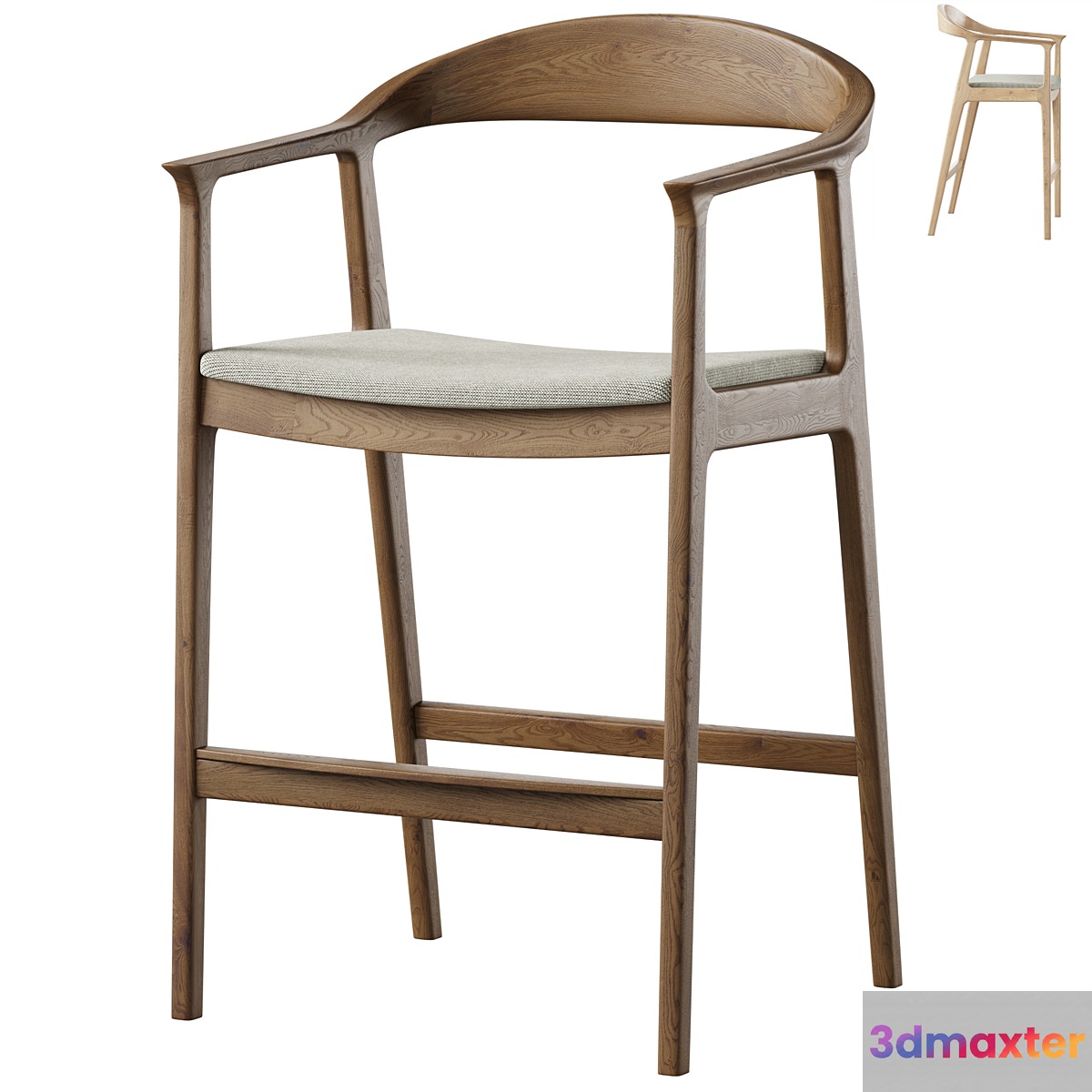 Barolo semi-bar chair by deephouse 3D Max
