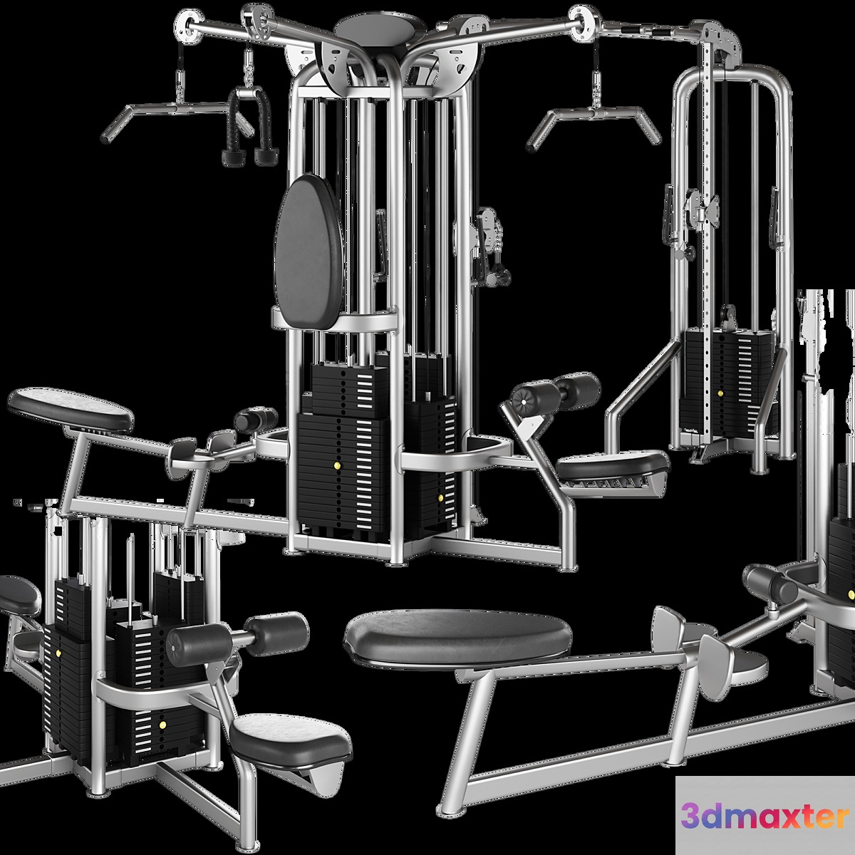HOIST MULTI JUNGLE GYM SYSTEM CMJ-6600-S 6 STATION 3D Max