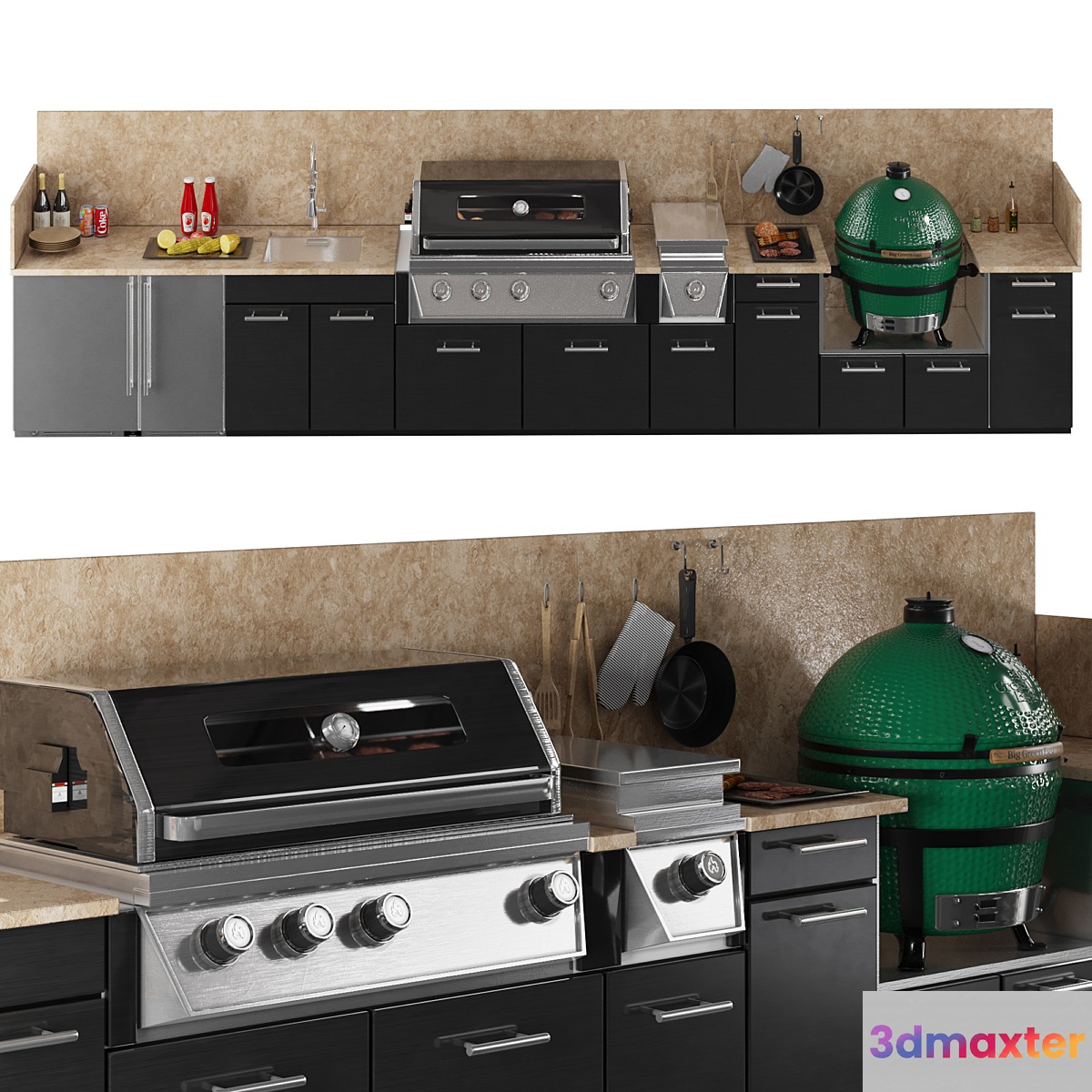 TREX outdoor kitchen 3D Max