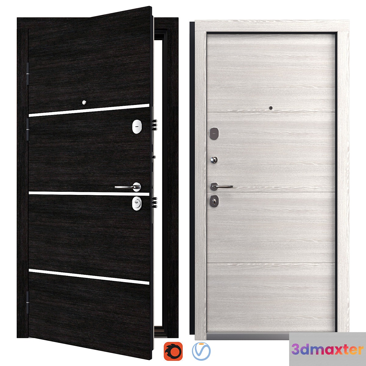 Entrance metal door Horizon (QDoors) 3D Max