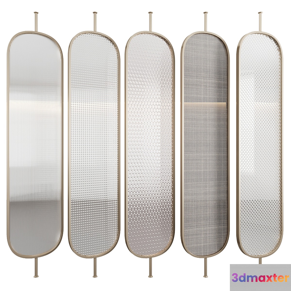 Decorative partition with embossed glass 3D Max