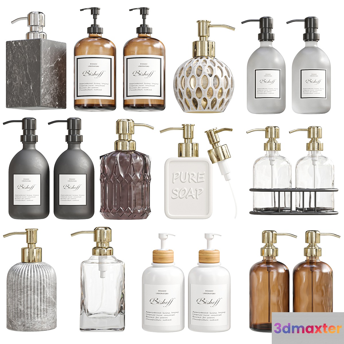 Bathroom jar set 3D Max