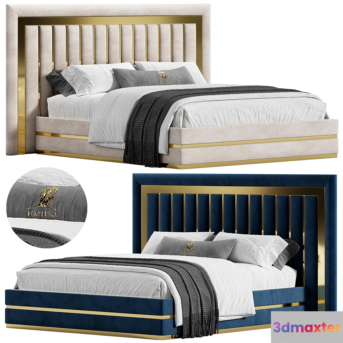 Monoko bed by Fortune home 3D Max
