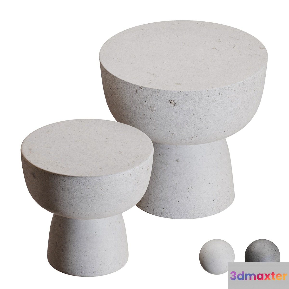Concrete coffee tables 3D Max