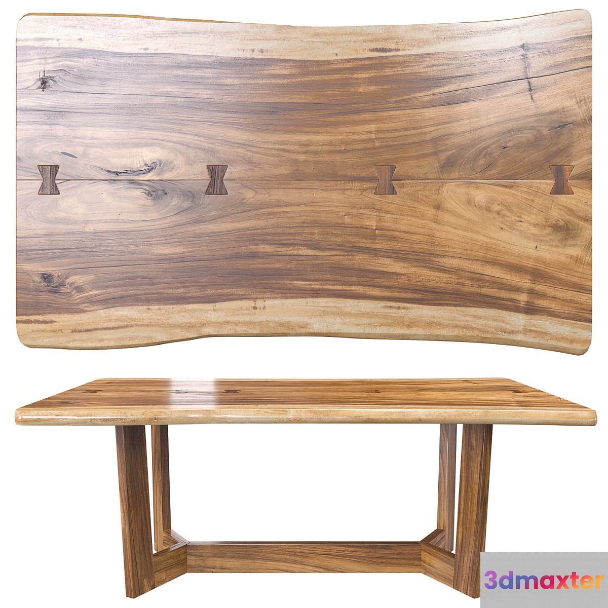 Wooden table slab 3D Max