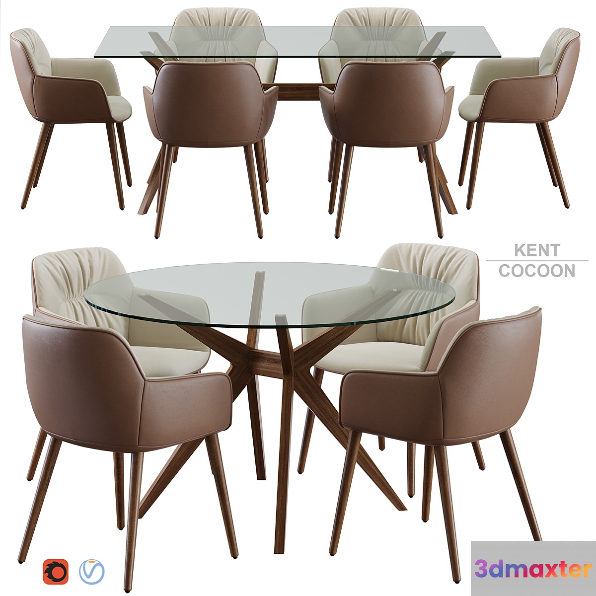 Calligaris kent+cocoon 3D Max