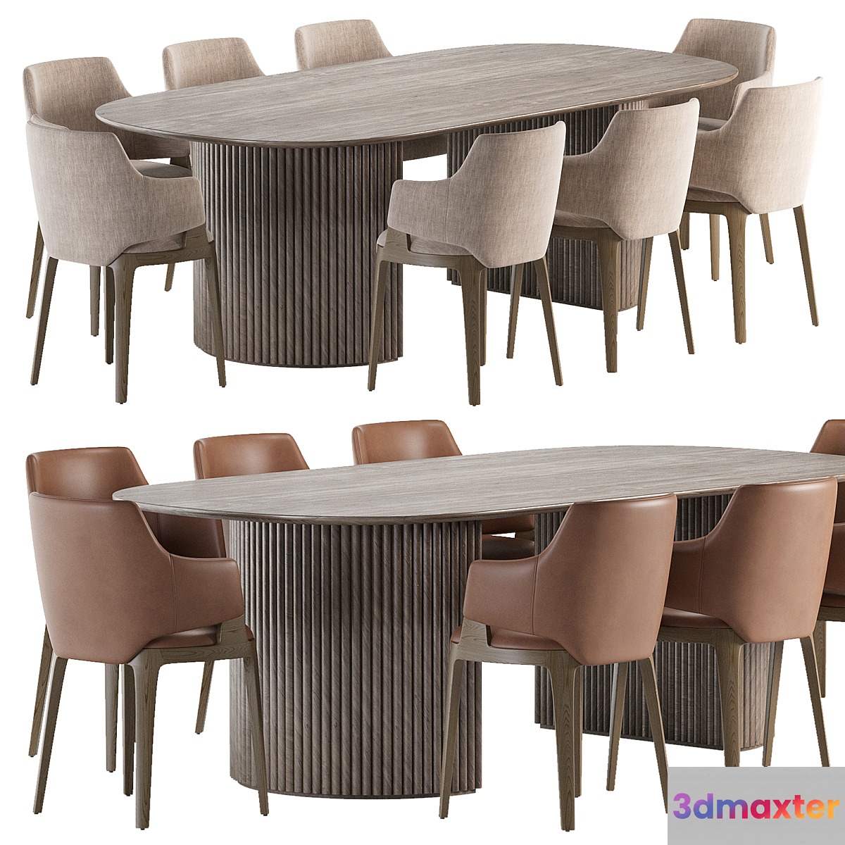 Parc Oval Dining Table and Velis Chair