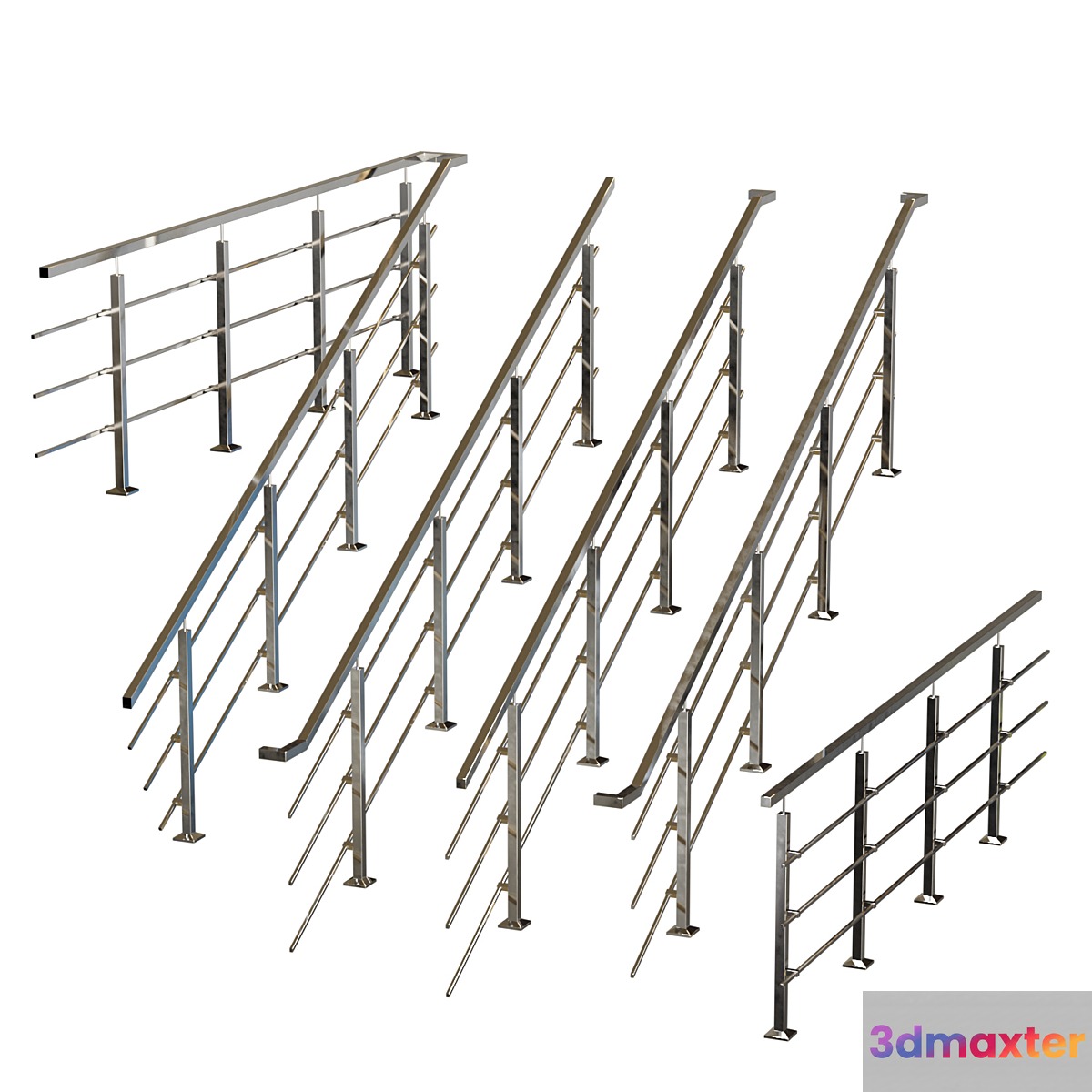 Stainless steel railing - No.2 3D Max