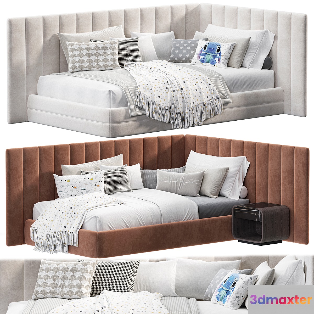 Milano modern kids bed 3D Max