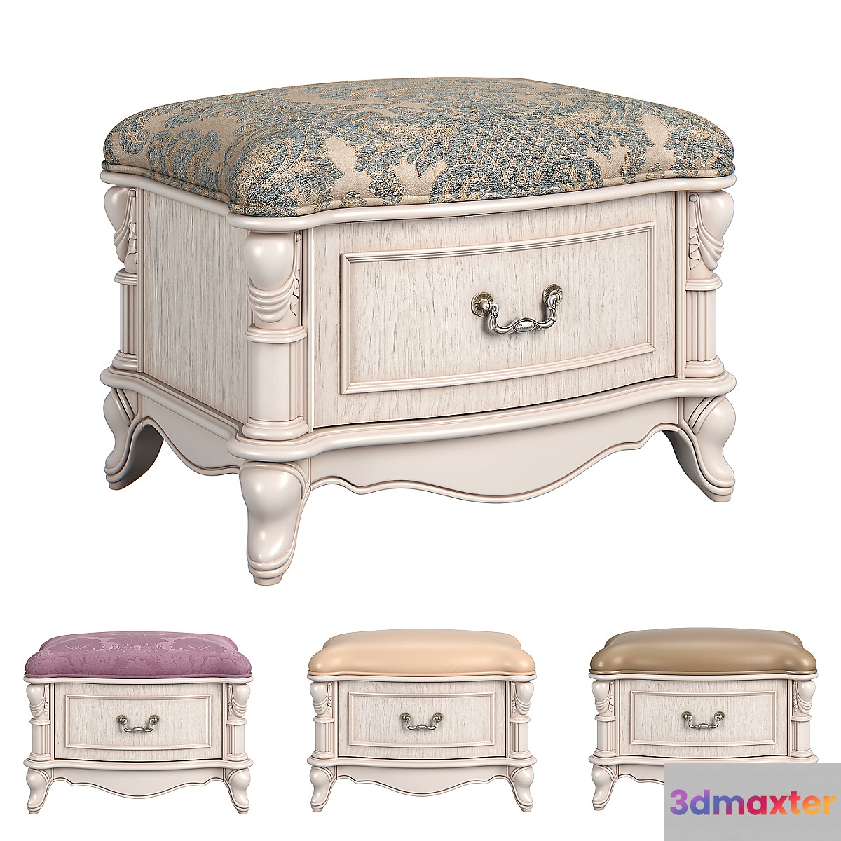 230 Carpenter Casual chair foot stool with one drawer 680x480x469