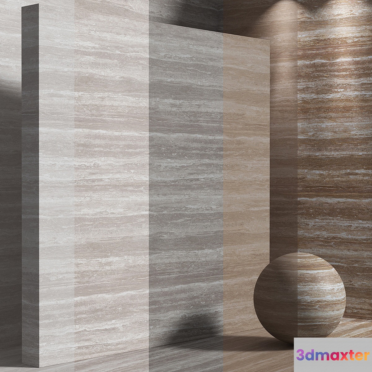 Material (seamless) - travertine stone set 189 3D Max