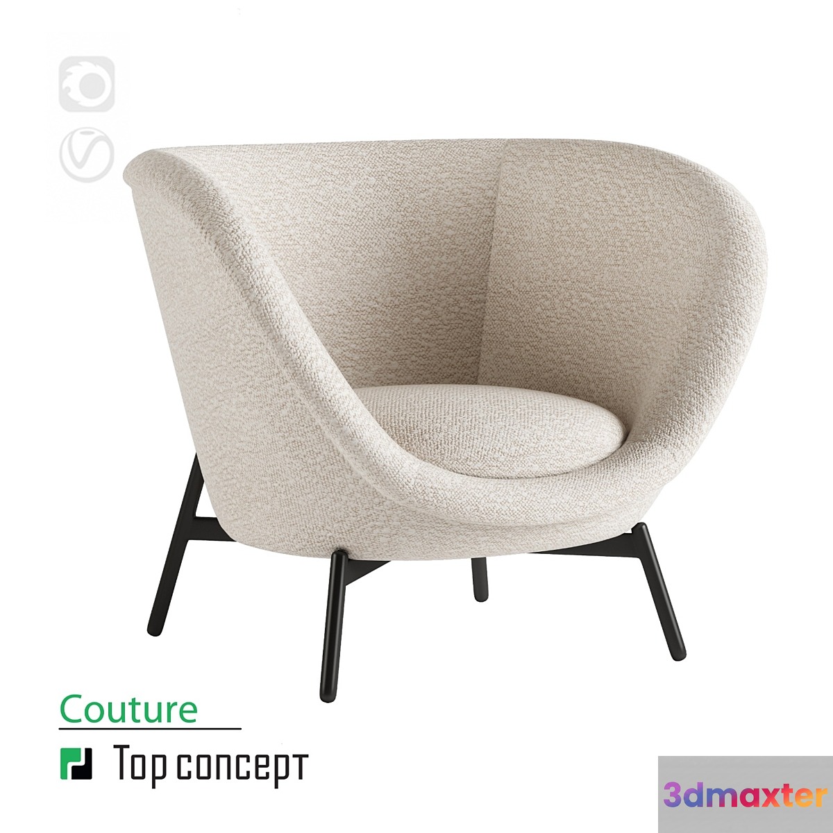 Armchair Couture 3D Max