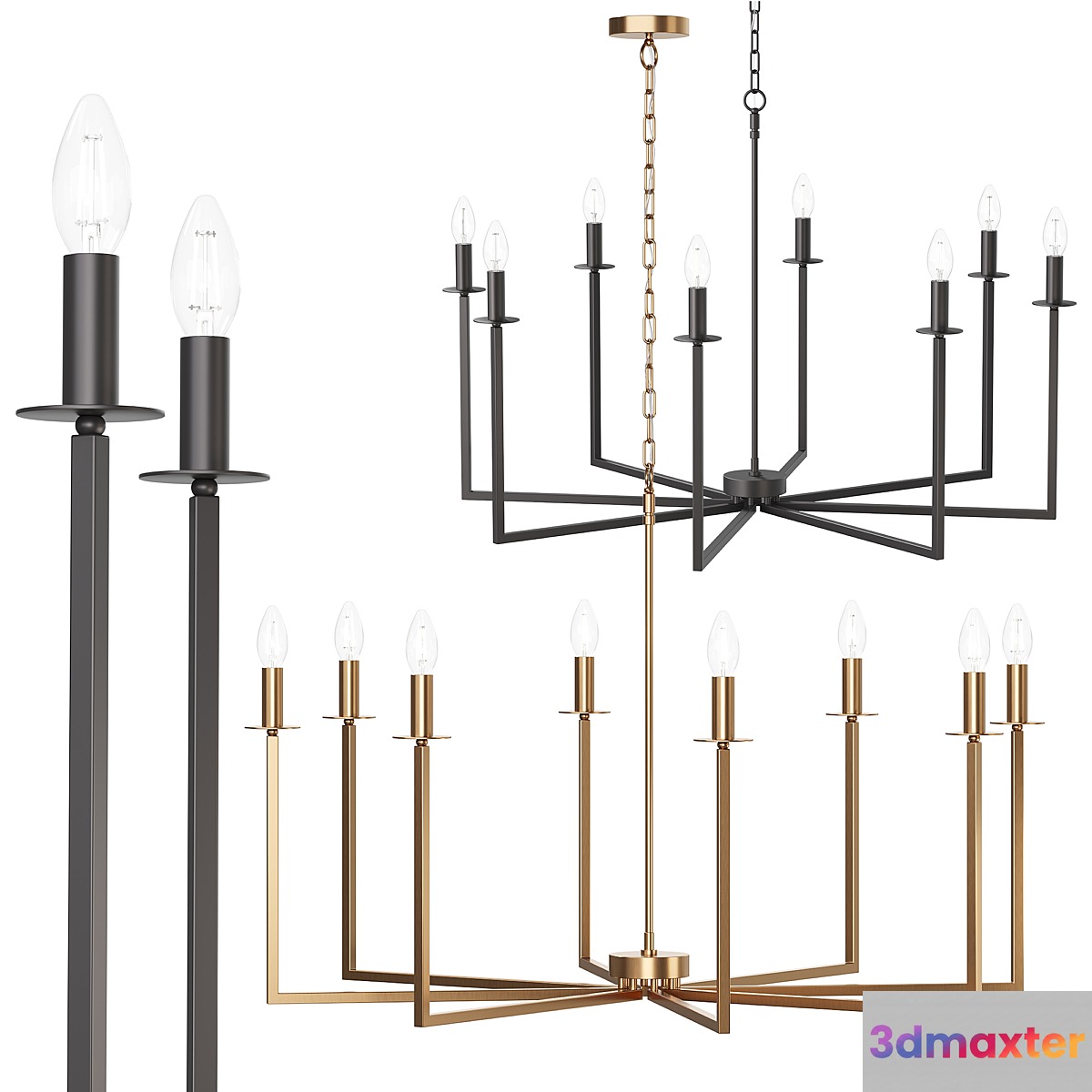 Chandelier Cohen – Brass & Black