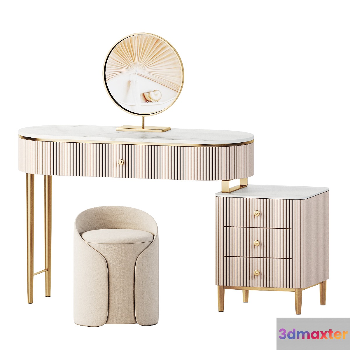 Vandana Interiors Makeup Vanity Set 3D Max