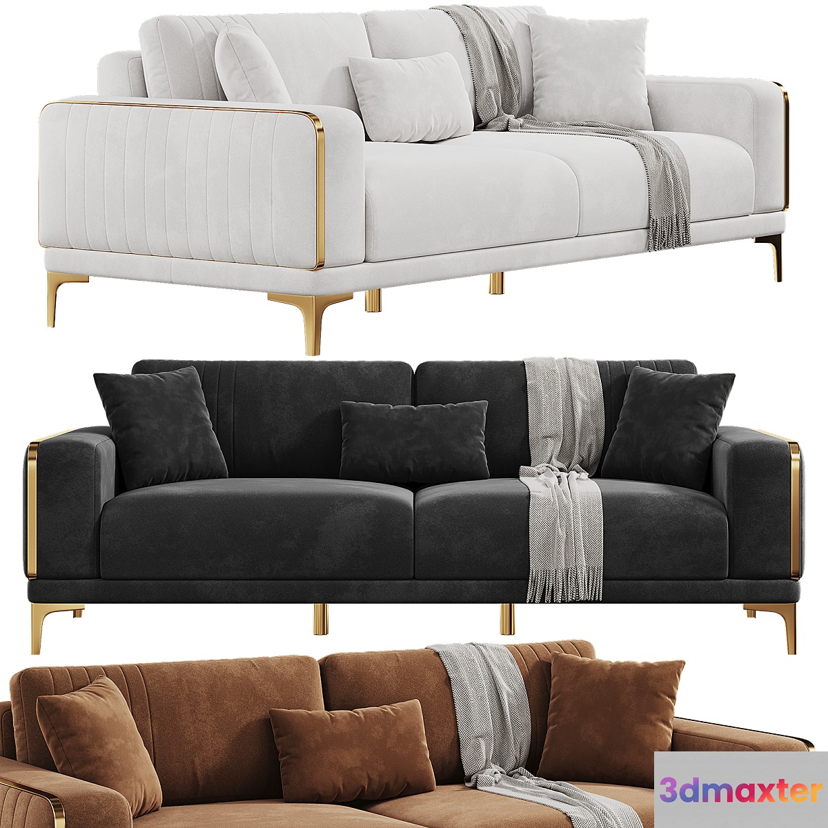 Carlino Living Room Sleeper Sofa Set by Bellona 3D Max