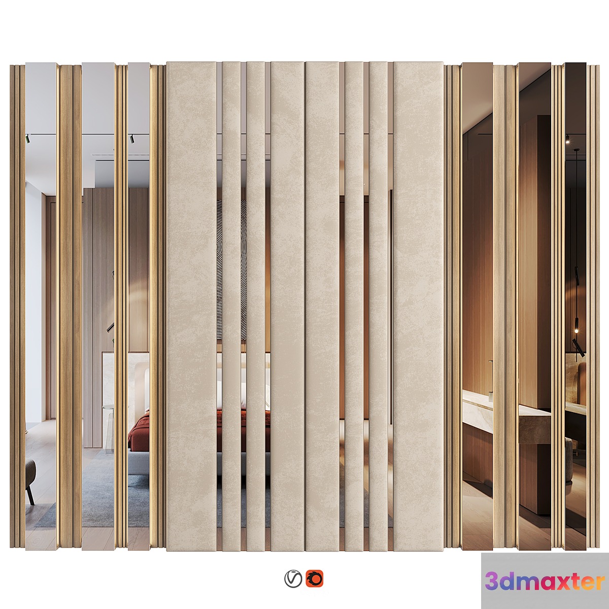 Wall Panel Decor 36 3D Max