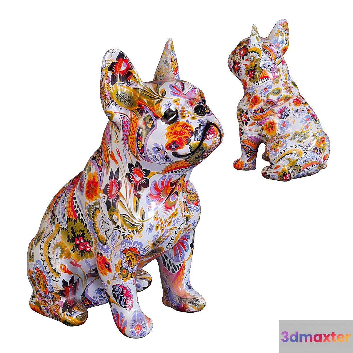 Deco Figure French Bulldog 3D Max