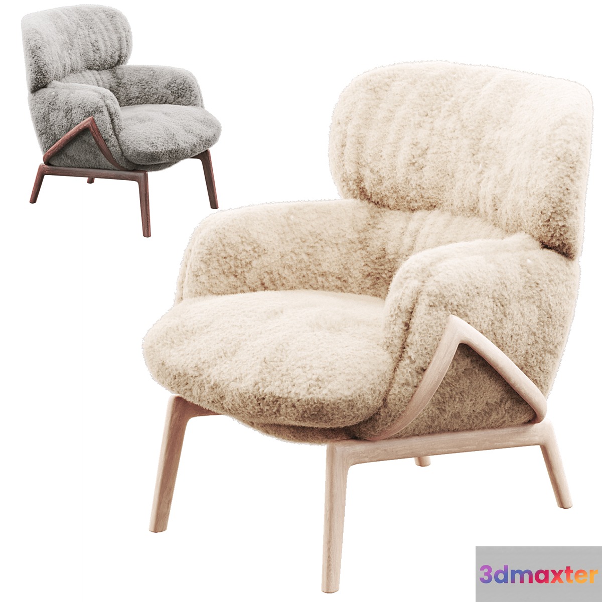 Elysia Lounge Chair Curly Sheepskin