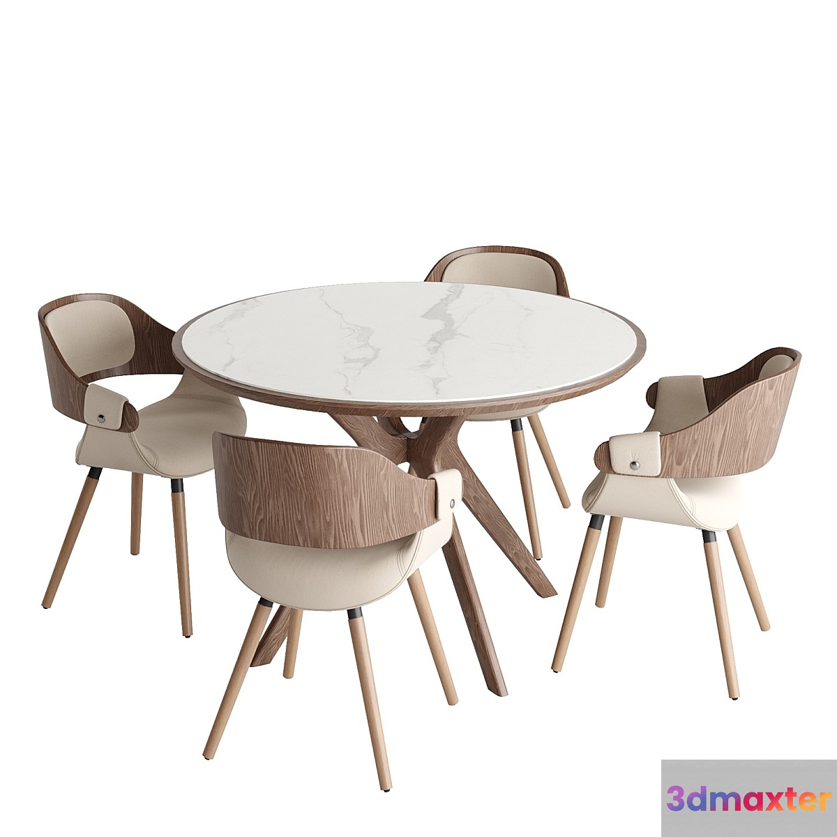 Tango dining table and Jody chairs 3D Max