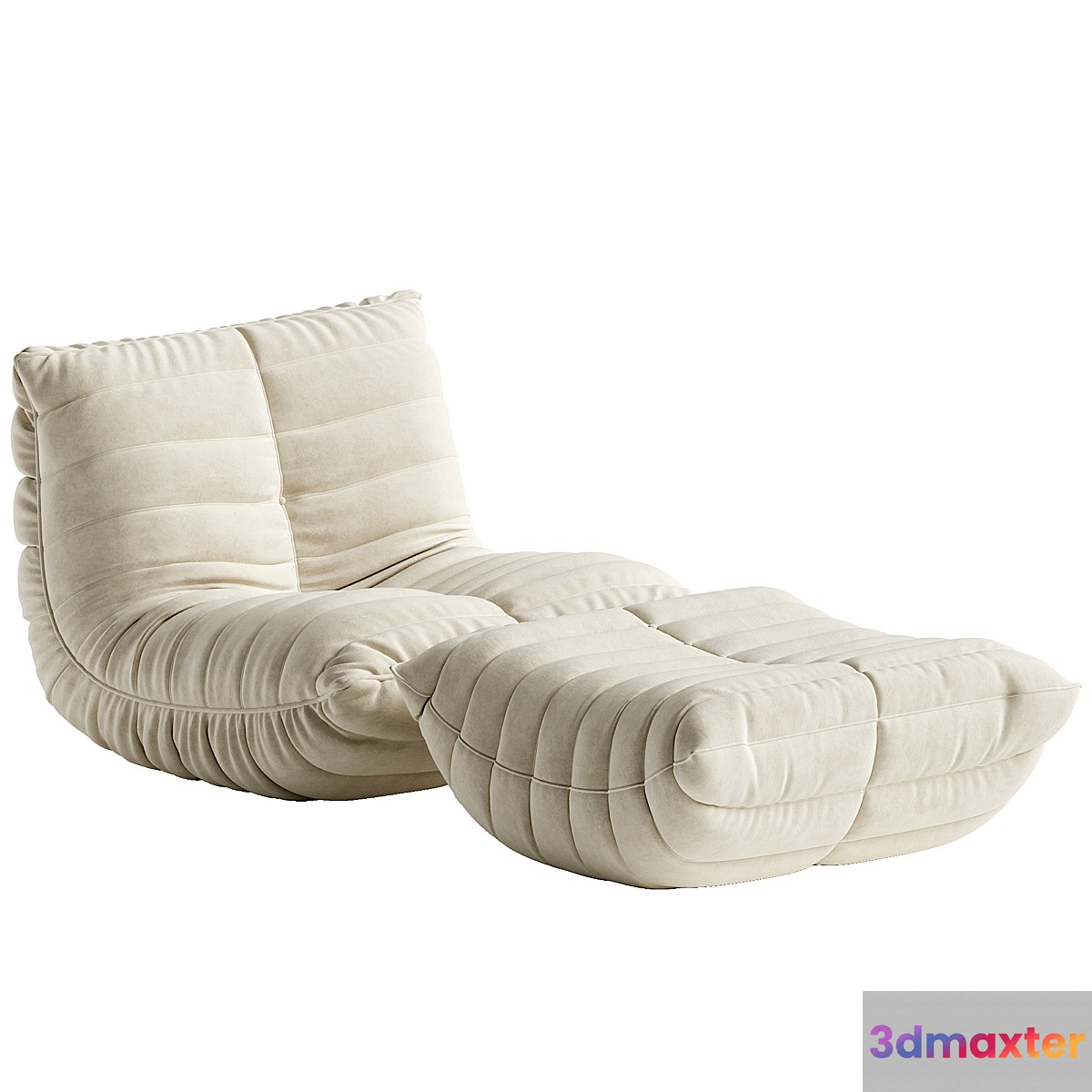 Armless Standard Bean Bag Set 3D Max