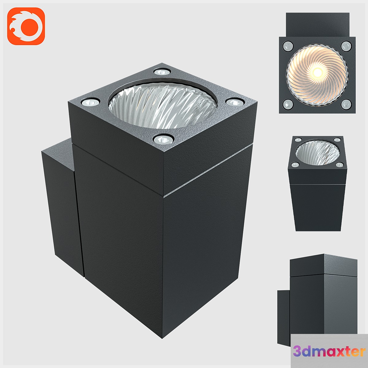 Street lamp qube wall light 3D Max