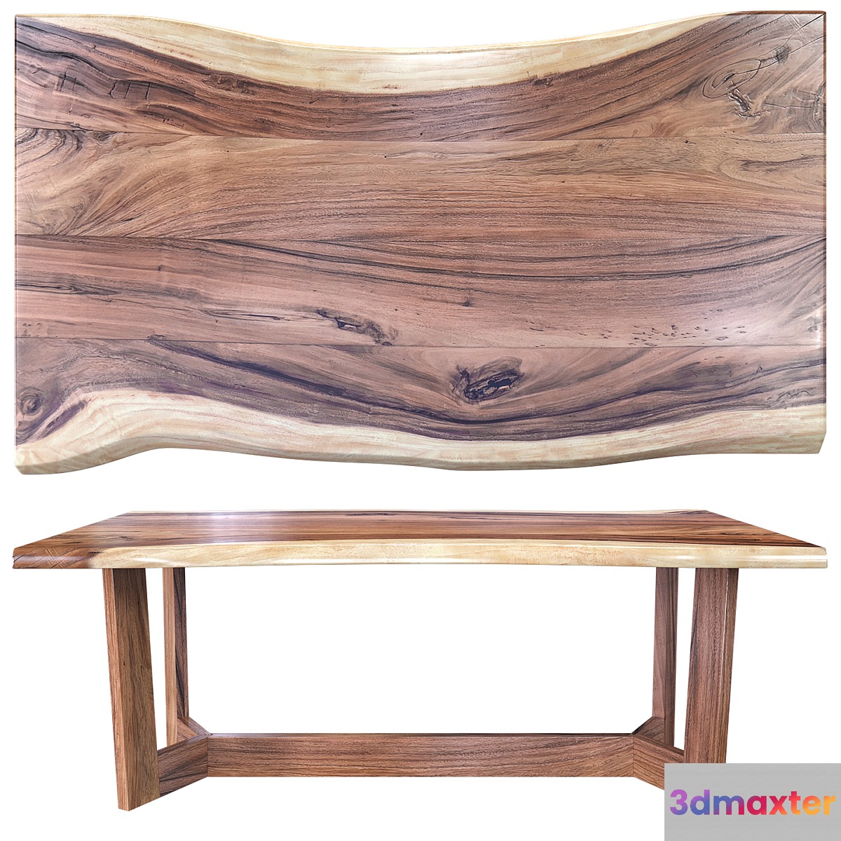 Wooden table slab 3D Max