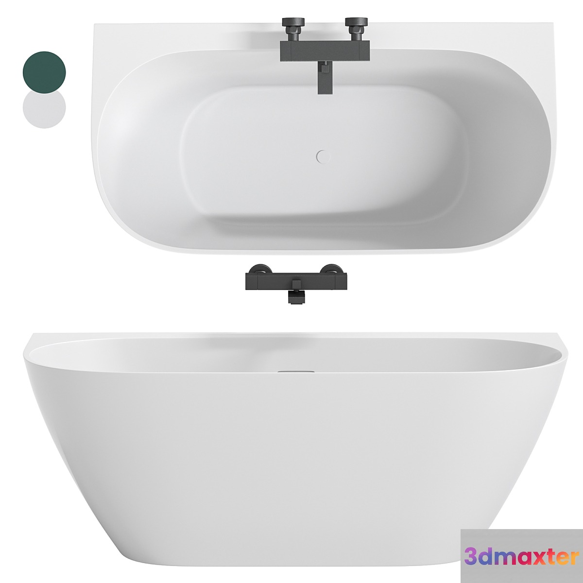 Bathtub Salini sofia wall 3D Max