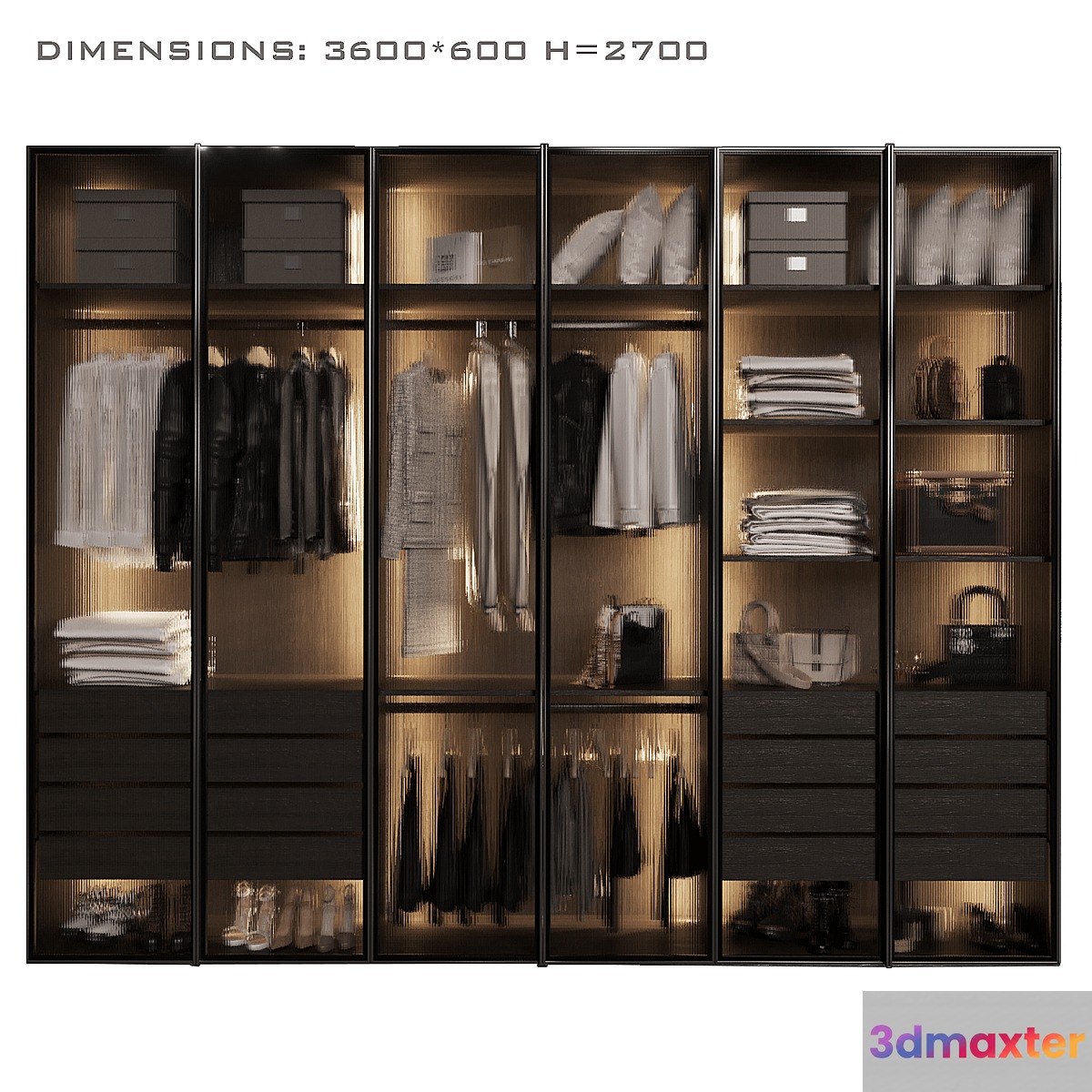 Wardrobe with glass doors 5
